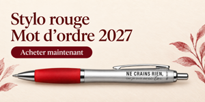Stylo mot d'ordre 2027 rouge. Acheter maintenant