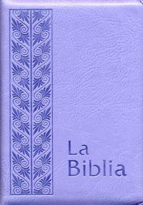 Biblia flexible cierre lila plateada con cierre