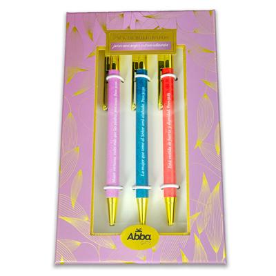 Pack 3 Bolígrafos de Lujo Mujer extraordinaria (Metal)