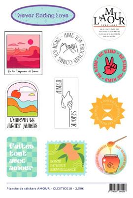 Planche de stickers - Modèle Amour