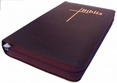 Biblia de studiu Thompson, medie, piele, fermoar, vişiniu, index, margini aurii