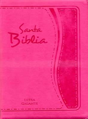 Biblia Tamaño 85 Letra Gigante Flexible Cierre Fucsia