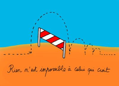 Carte postale saut d'obstacles