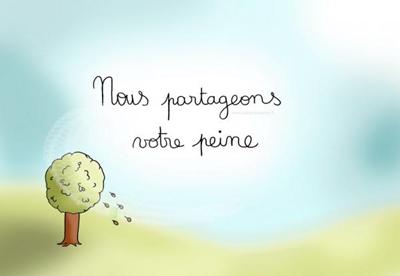 Carte postale Nous partageons votre peine