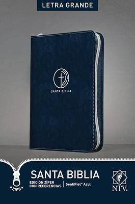 NTV Biblia Cruz Edición Zíper con Referencias, Letra Grande (SentiPiel, negro, zíper)