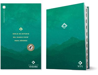 NTV Biblia de Estudio del Diario Vivir para Jóvenes con Filament (Tapa dura, verde, índice, letras rojas)