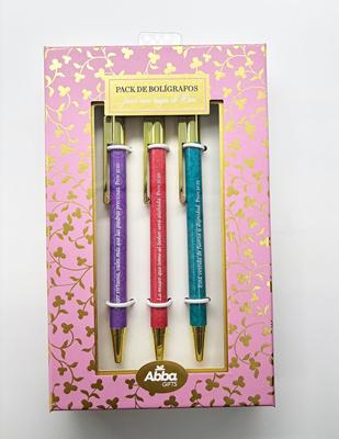 Pack 3 Bolígrafos Abba de Lujo Mujer de Dios (Metal)