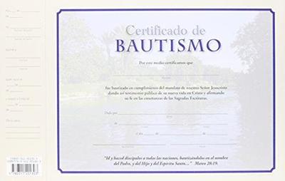 Certificado de Bautismo (Cartón)