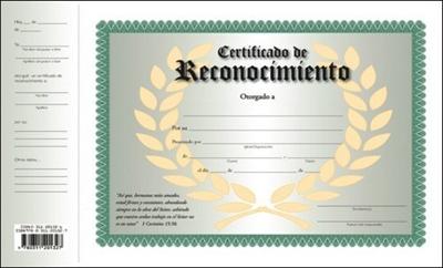 Certificado De Reconocimiento