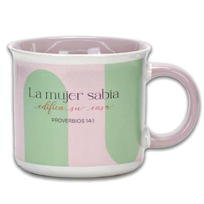 Taza Abba La Mujer Sabia edifica su Casa (Cerámica)