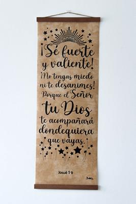 Pergamino Dara Sé Fuerte y Valiente (Cuero Sintético )
