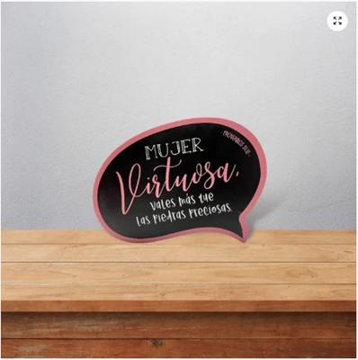 Adorno Diálogo Mujer Virtuosa (Madera)