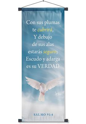 Pergamino: Con Sus Plumas Te Cubrirá (Lona)