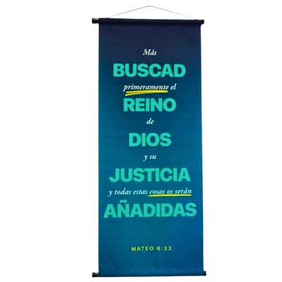 Pergamino: Más buscar primeramente el Reino de Dios (Lona)
