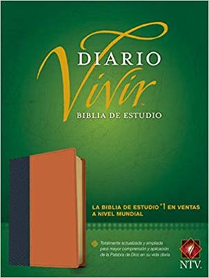 NTV Biblia Estudio Diario Vivir Con Índice (Piel especial Dos Tono, Chocolate, Azul)