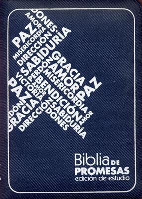 Biblia Estudio Promesas Azul tamaño 045