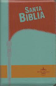 Biblia Económica Letra Grande Con Cierre Verde-Naranja