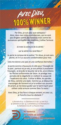 Carte de proclamation pour adolescents "Avec Dieu, 100% winner"