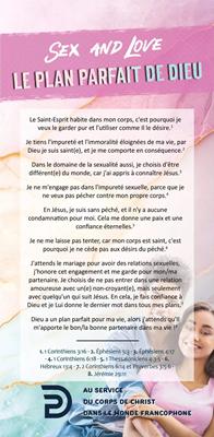 Carte de proclamation pour adolescents "Sex and love, le plan parfait de Dieu"