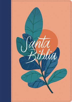 RVR 1960 Biblia Edición Zíper Letra Grande (Sentipiel - Coral/Azul)
