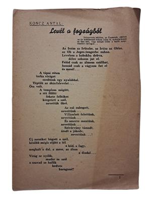 Levél a fogságból