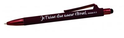 Stylo à bille avec stylet tactile marron