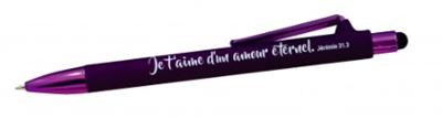 Stylo à bille avec stylet tactile lilas