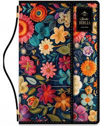 Biblia RVR60c Exquisita Impacto Floral Manija Imán
