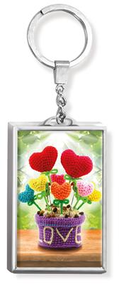 Llavero 3D Flores Corazones - Prats (Acrílico Rectangular)