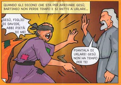 Il cieco Bartimeo - Storia a poster da colorare