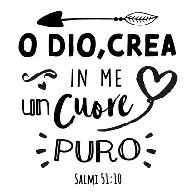 Adesivo Cuore puro - Salmi 51:10 (SB)