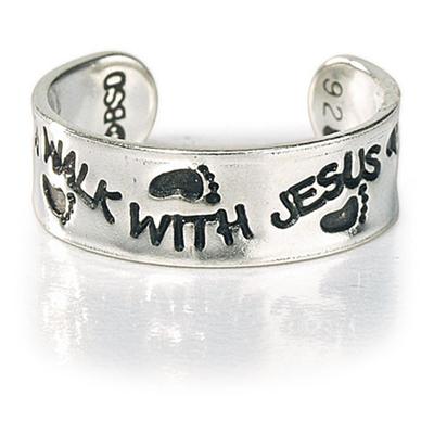 Anello per dito del piede in Argento - Walk With Jesus