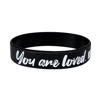 A51118 - Braccialetto in silicone You are loved nero