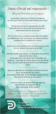 Carte de proclamation "Jésus -Christ est ressuscité"