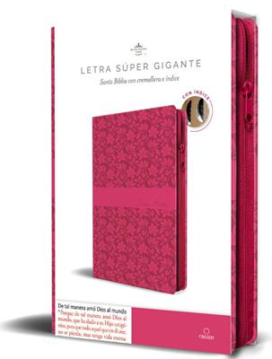 RVR 1960 Biblia Letra Súper Gigante (Imitación Piel, Fucsia Rosada, Zíper)
