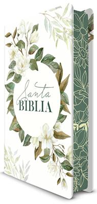Biblia Letra Grande Reina Valera Flores Blancas y Verdes
