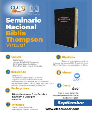 Seminario Biblia Thompson Virtual- SEPTIEMBRE 2026