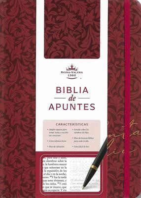 Biblia de Apuntes Floreada Rojo Vino