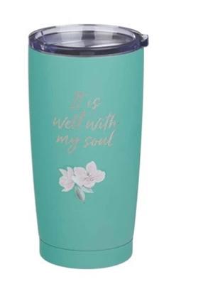 Mug  de voyage en acier inoxydable Well With My Soul -  avec paille réutilisable