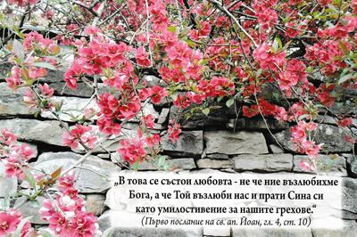 Еднолистна картичка със стих - 1 Йоан 4:10