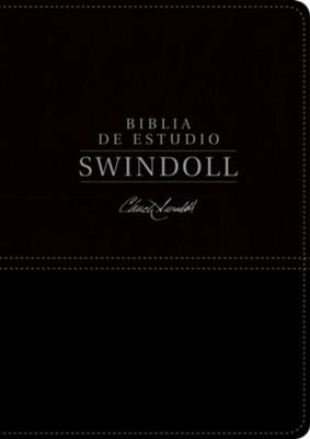 Biblia de Estudio Swindoll NTV  Simil Piel Negro