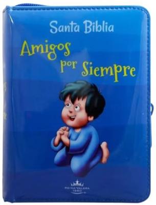 Biblia RVR60 Amigos por Siempre Bolsillo Cierre Azul