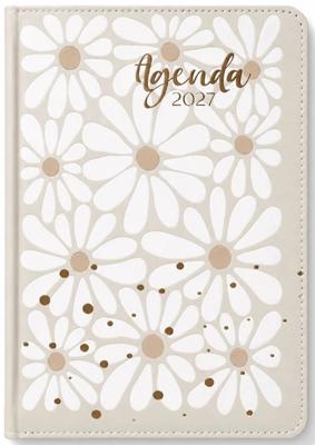 Agenda 2027 PU Flores Crema Piel