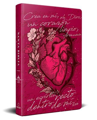 Biblia RVR60 Nombres De Dios Crea En Mi Un Corazón Limpio Rosada TD