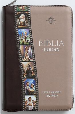 Biblia RVR60 065 Héroes Imitación Piel Café Cierre