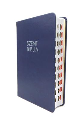 Biblia Károli közepes sötétkék regiszteres