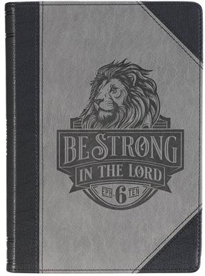 Exkluzív nagyméretű műbőr napló Be Strong in the Lord