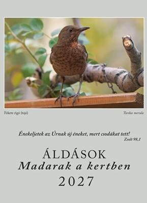 Nagyméretű falinaptár Áldások 2027 – Madarak a kertben