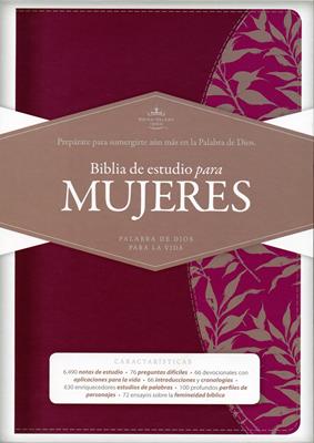 Biblia De Estudio Para Mujer - Vinotinto / Fucsia Con Indice