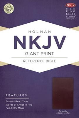Biblia NKJV Letra Gigante Vino Inglés